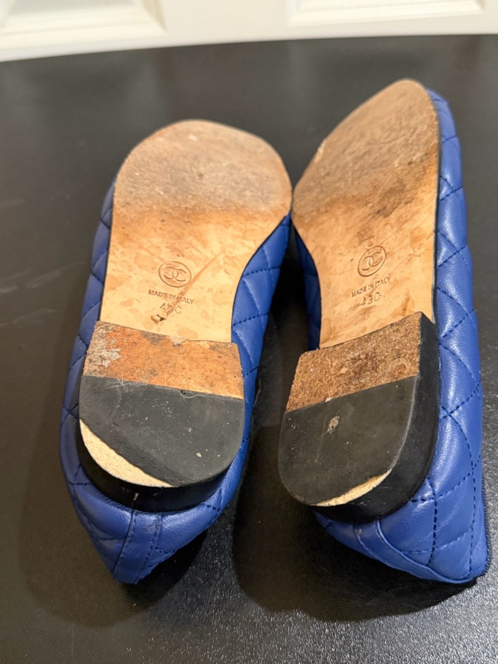 Chanel Classic Quilted Blue Ballet Flats - Women's Comfort Slip-Ons US12/ IT 42C - Picture 8 of 16